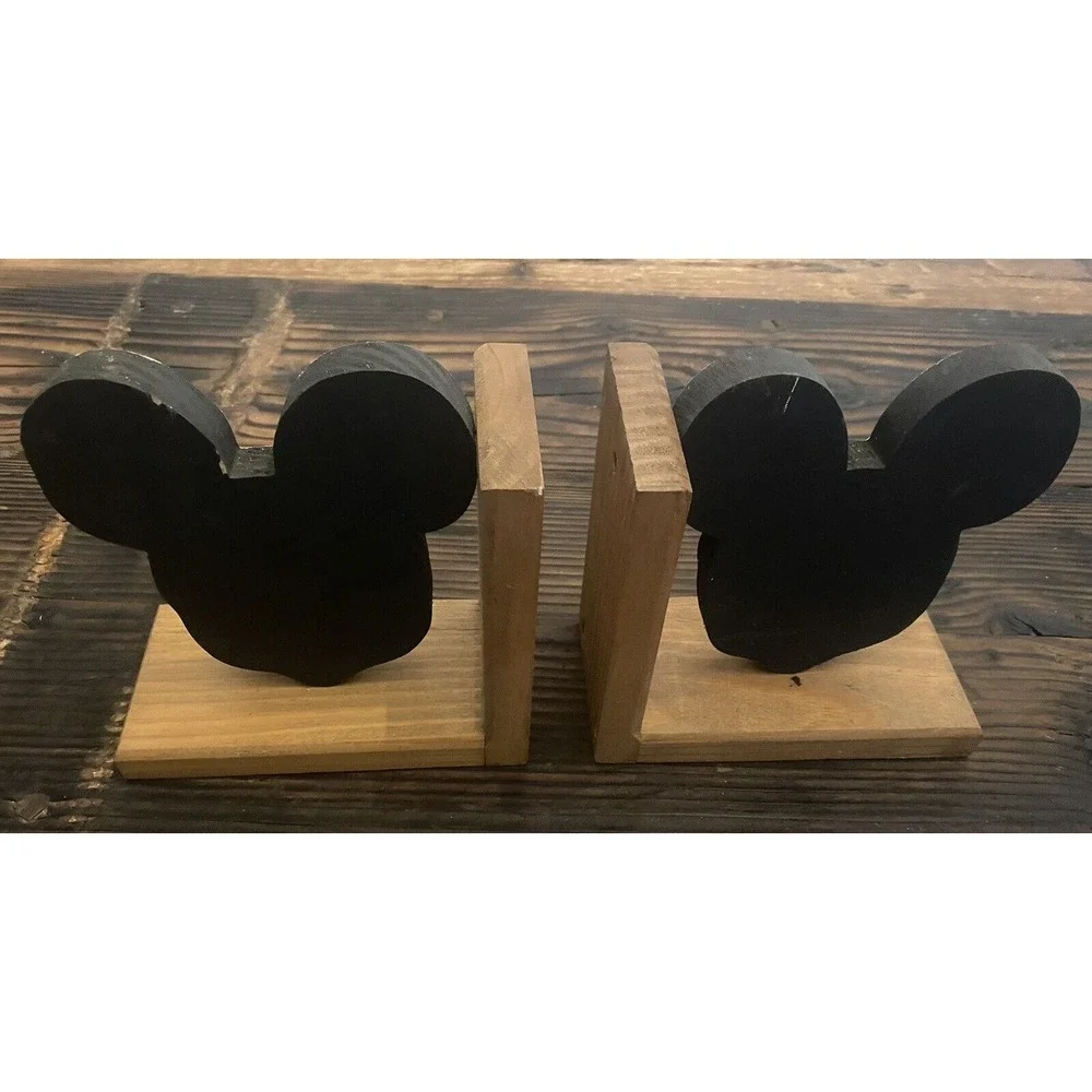 Disney‎ Mickey and Minnie Mouse Wooden Bookends